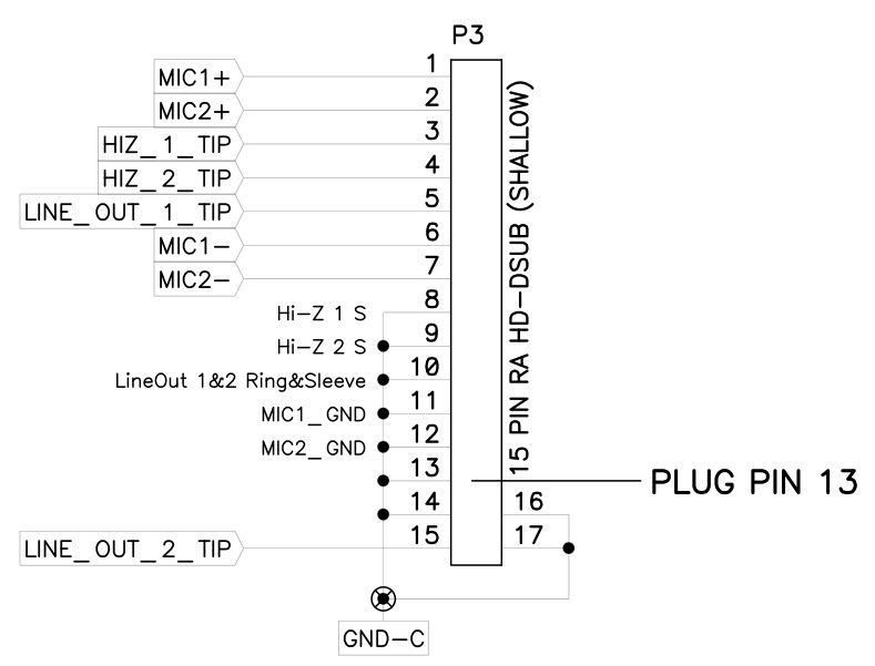Pinout Diagram for Duet USB & Firewire Breakout Box Cable